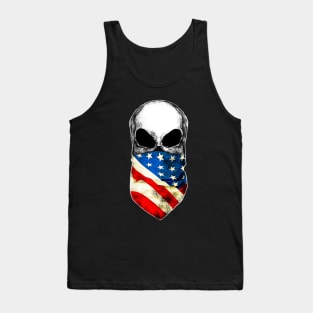 skull, bandanas, american, usa, flag, Tank Top